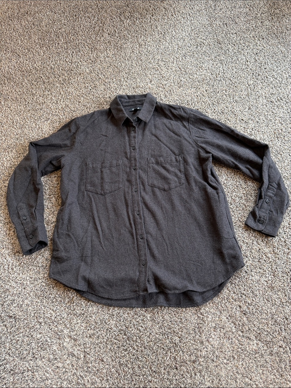 Madewell Women's Sunday Flannel Charcoal Button-Down Shirt Size Medium
